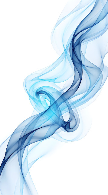 Abstract Translucent Blue Smoke Ribbons on a Clean White Background - Free mobile Wallpaper