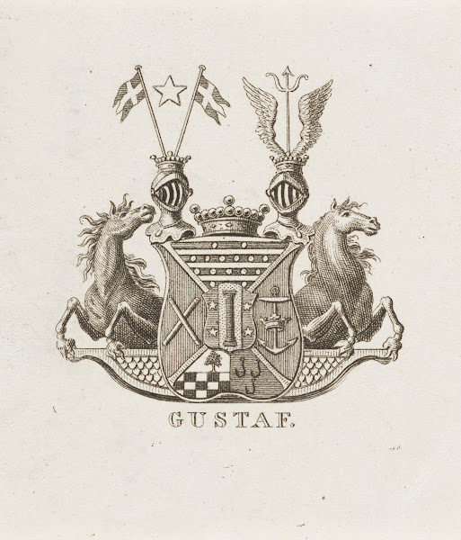 Bookplate of freiherr Gustaf Ridderstolpe