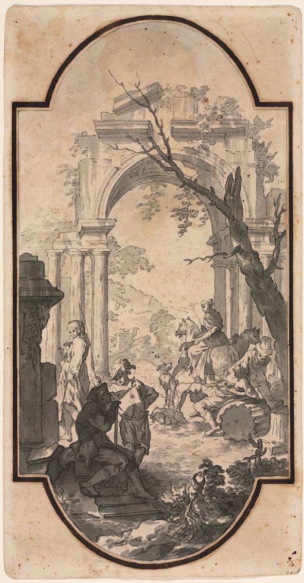 Triumphal Arch and Figures 1700s