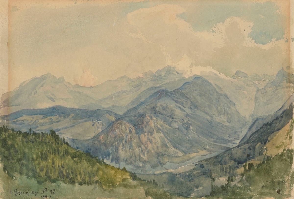 View from Gęsia Szyja Peak in the Tatra Mountains 1892