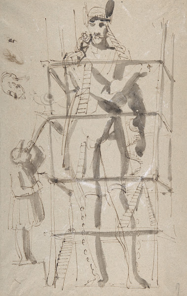 Sculptor At Work On A Colossal Statue 18th Century