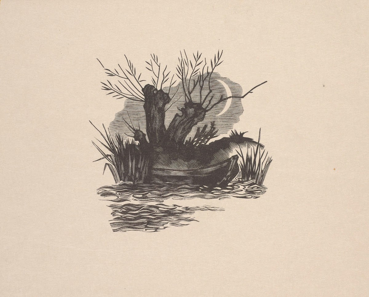 Widok łódki przy świetle księżyca 1935
