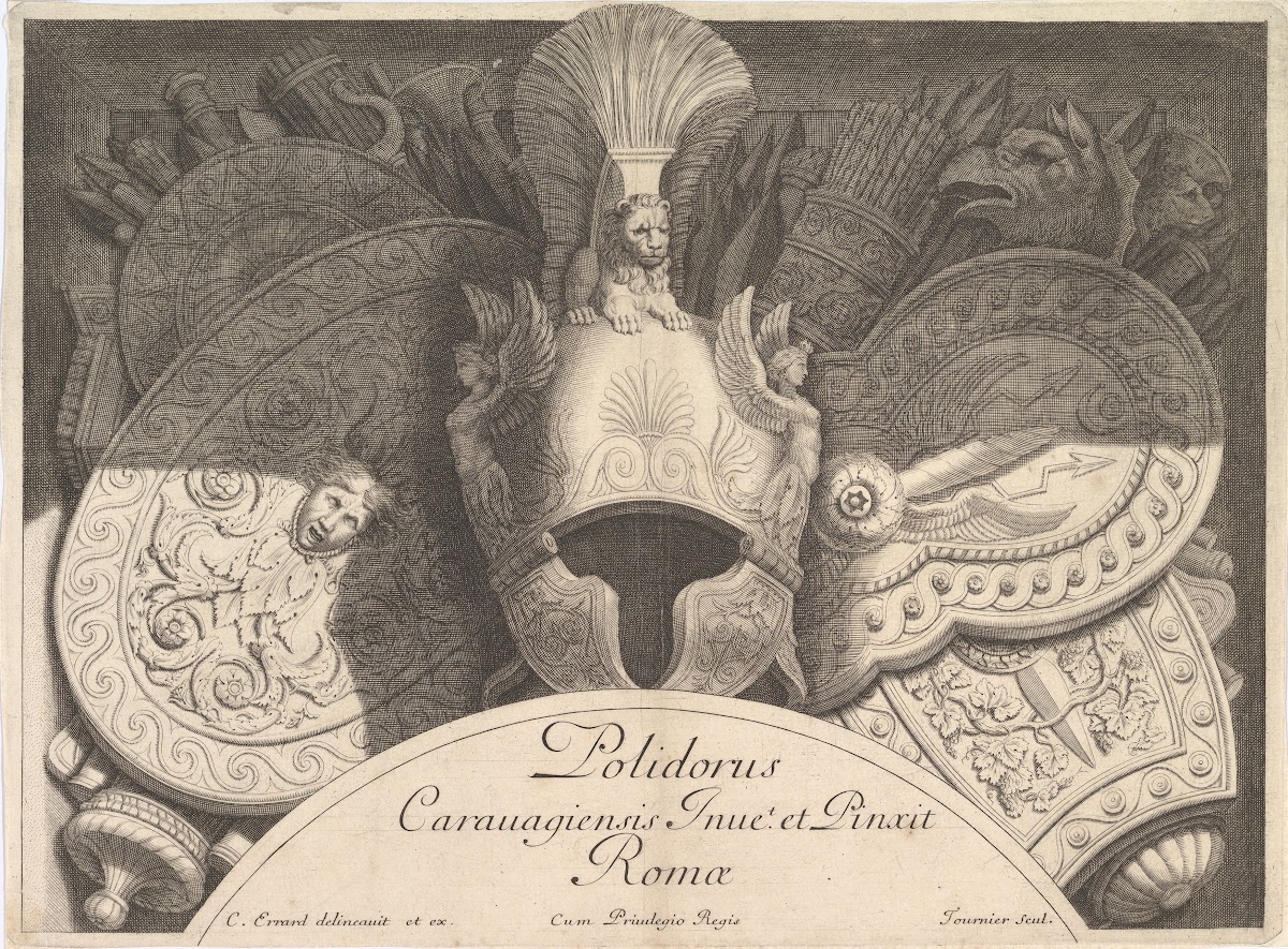Divers Trophées Weapon Trophies after the Façade of Palazzo Milesi in Rome Pl2 1