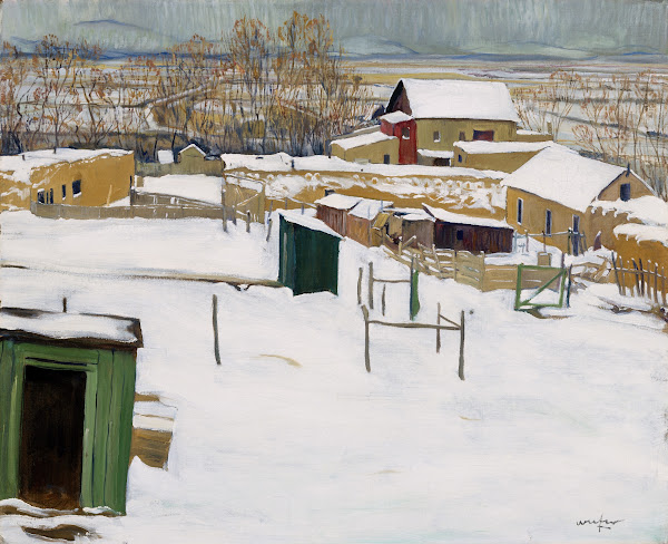 Taos in the Snow circa 1914 1920