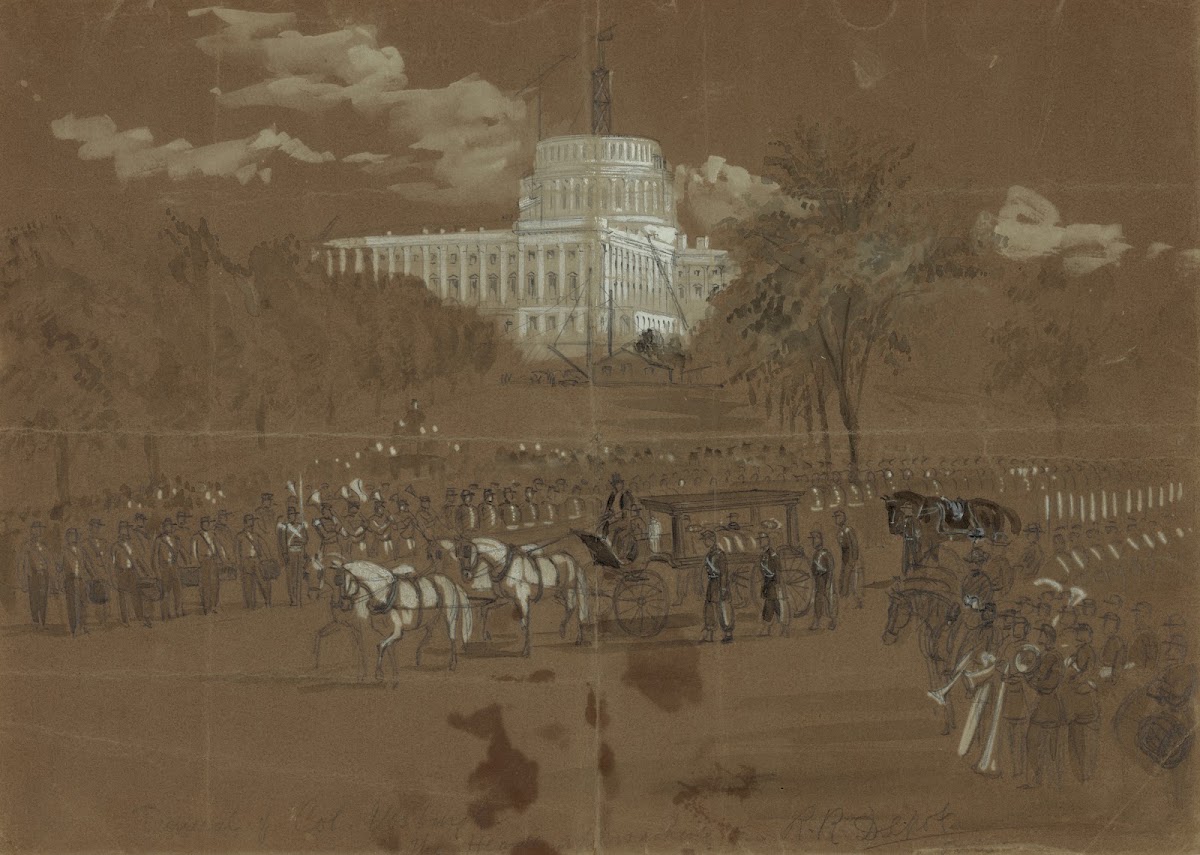 Funeral of Col Vosburgh The Hearse approaching the RR Depot 1861
