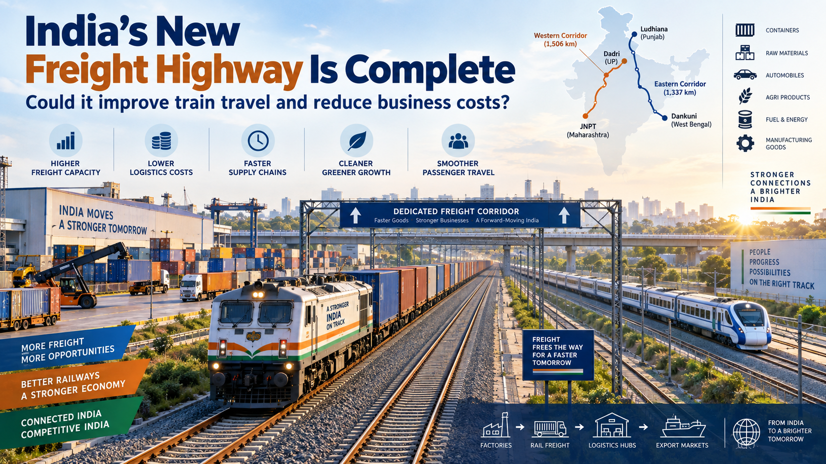 AJ Academy blog image about India’s New Freight Highway Is Complete: What It Could Mean for Travel and Business for career and skill development students