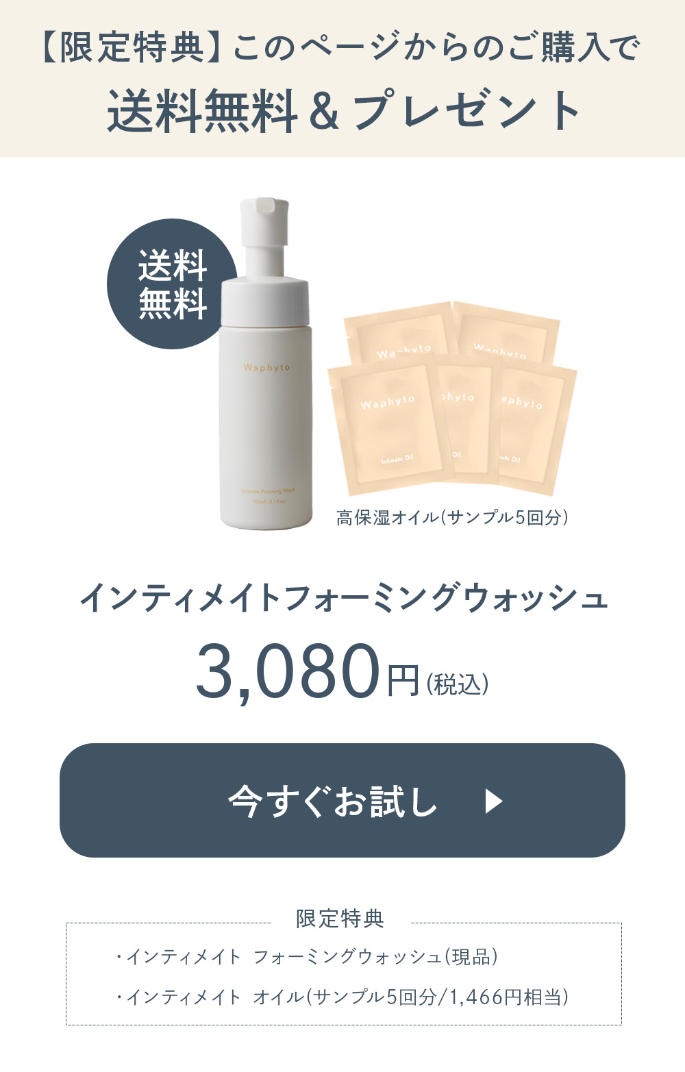 限定特典付き インティメイト フォーミングウォッシュ 購入