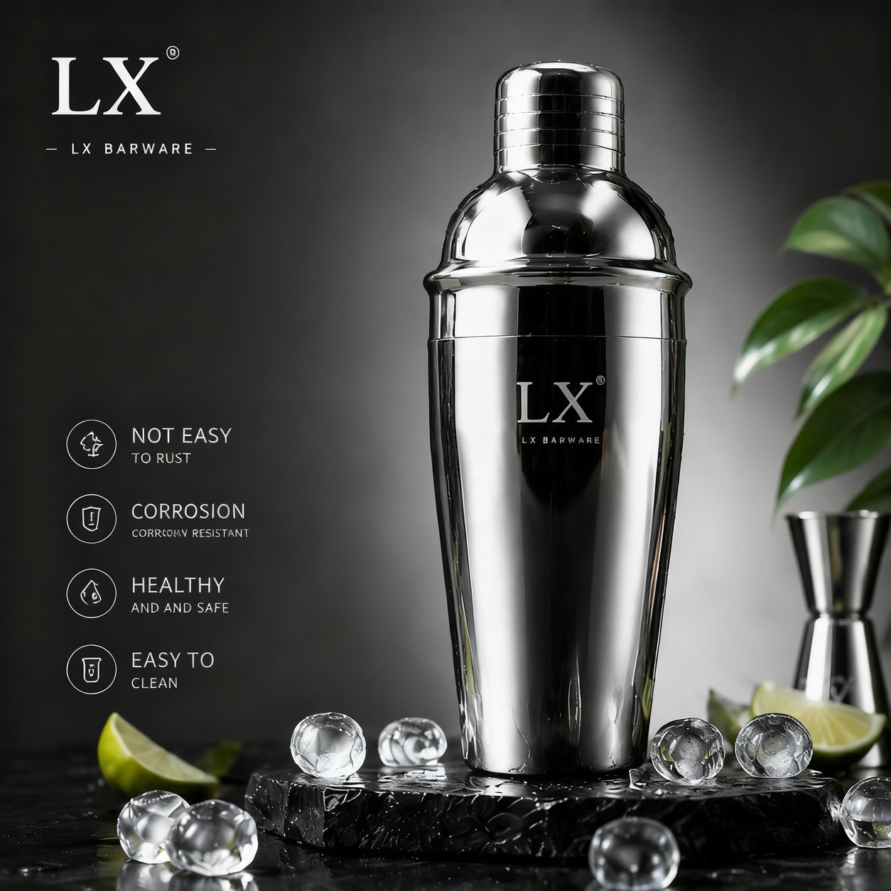 Cocktail-Shaker-Set mit Glas und Zubehör