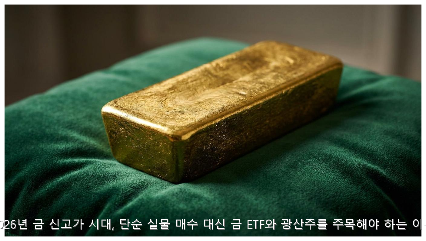 2026년 금 신고가 시대, 단순 실물 매수 대신 금 ETF와 광산주를 주목해야 하는 이유 핵심 안내 및 분석 인포그래픽 (2)