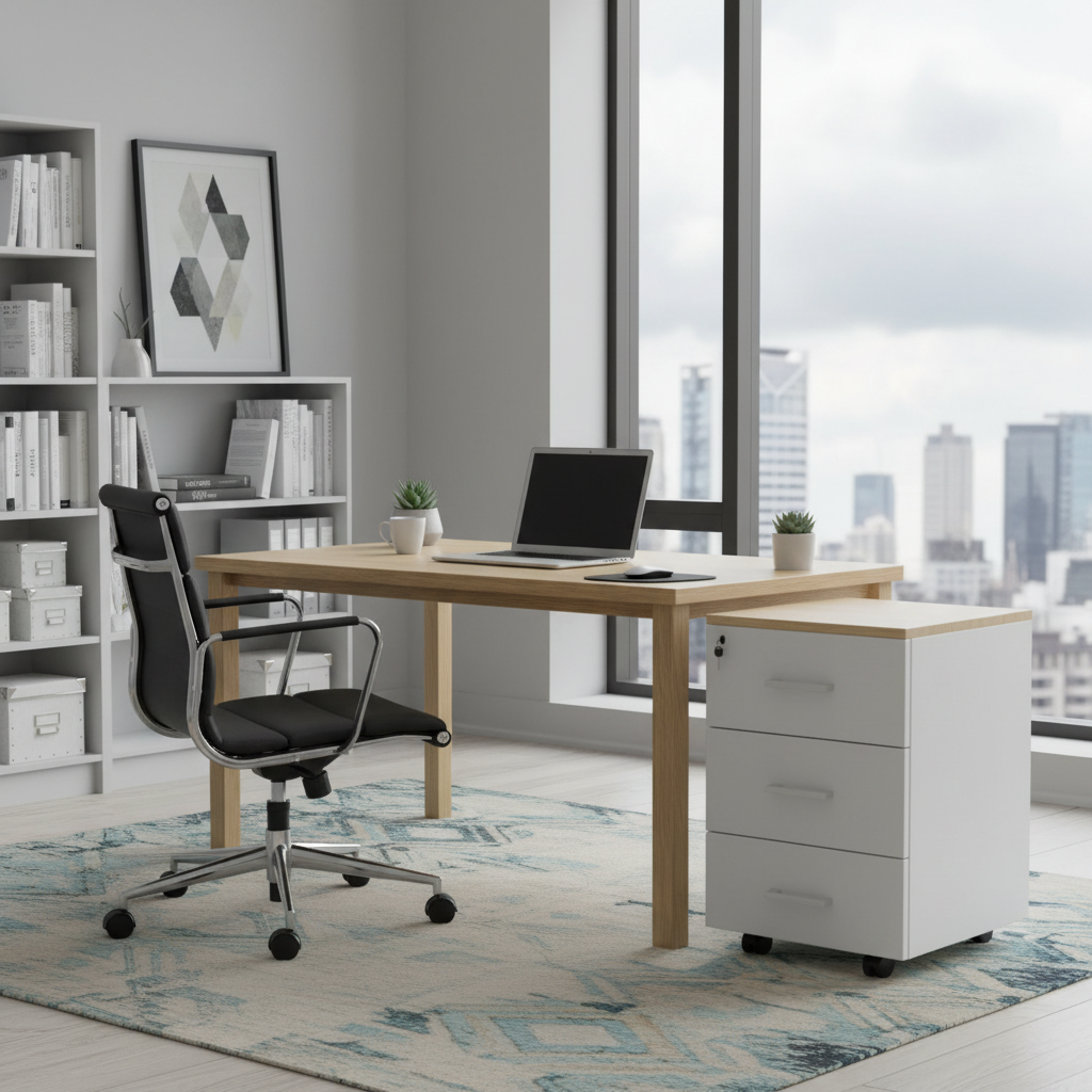 RADAR Color Three Drawer Mobile Pedestal With Central Lock