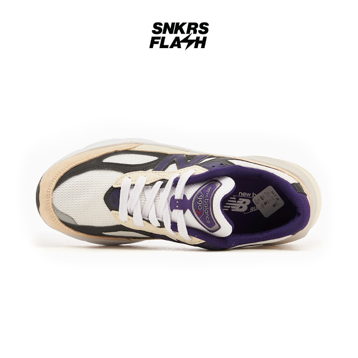 NEW BALANCE 990 V6 MADE IN USA WHITE BLACK PLUM - U990WB6 - Size 44.5