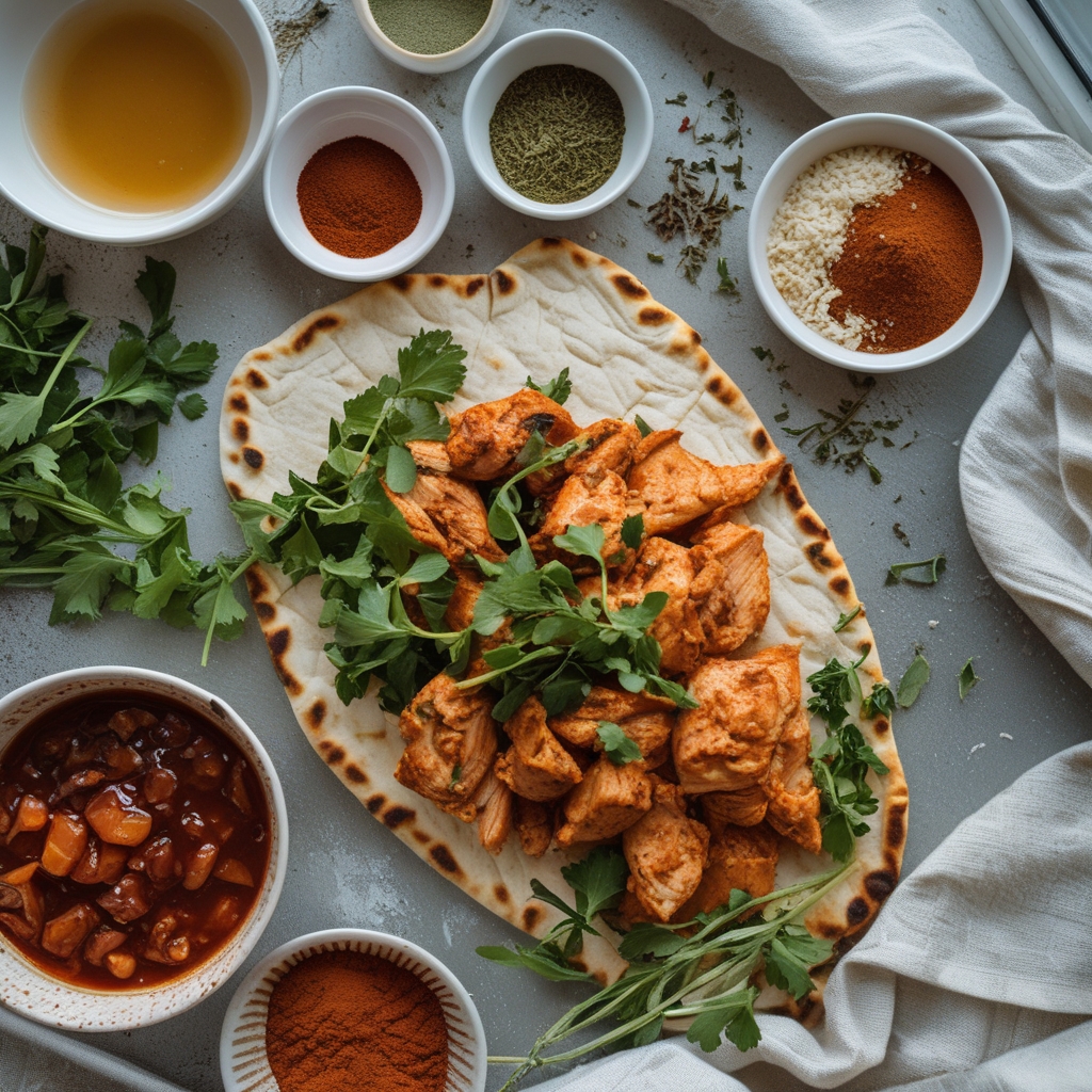 Ingredients for High Protein BBQ Chicken Flatbread - Easy & Delicious Weeknight Meal