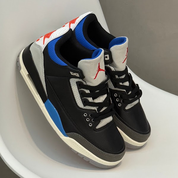 Jordan 3 Negro Azul Rojo