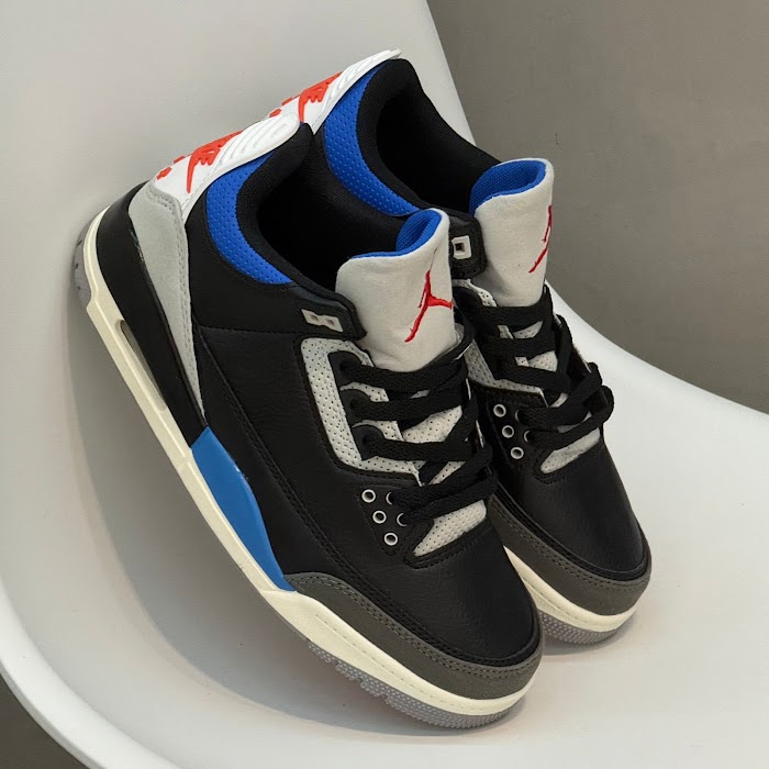 Jordan 3 Negro Azul Rojo