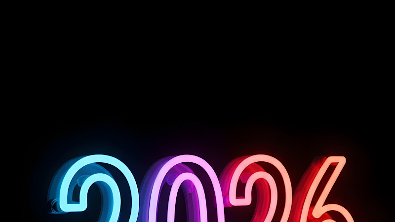 Neon Glow 2026 New Year Sign Rendering