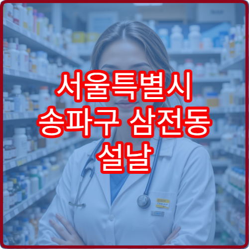 서울특별시 송파구 삼전동 설날 명절 연휴 당직약국 문 여는 약국 정보