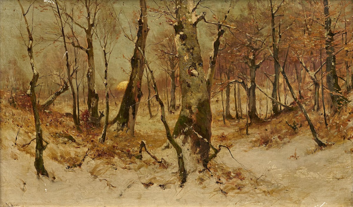 Dusk in Wintry Forest 1890