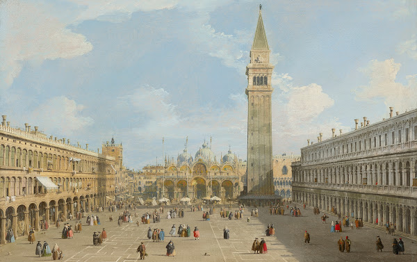 The Piazza San Marco Venice looking east towards the basilica