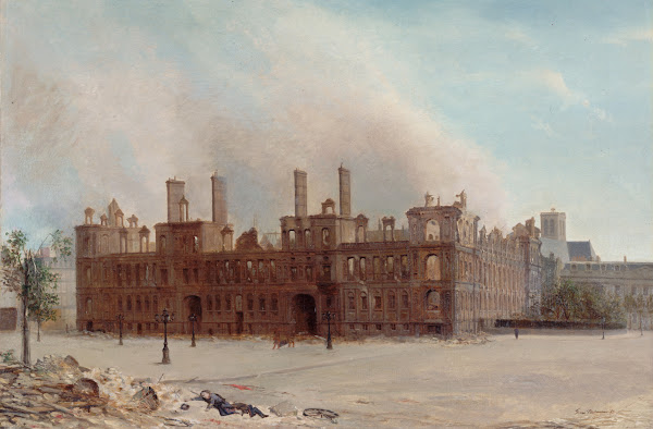 LHôtel de Ville après lincendie de 1871 1871