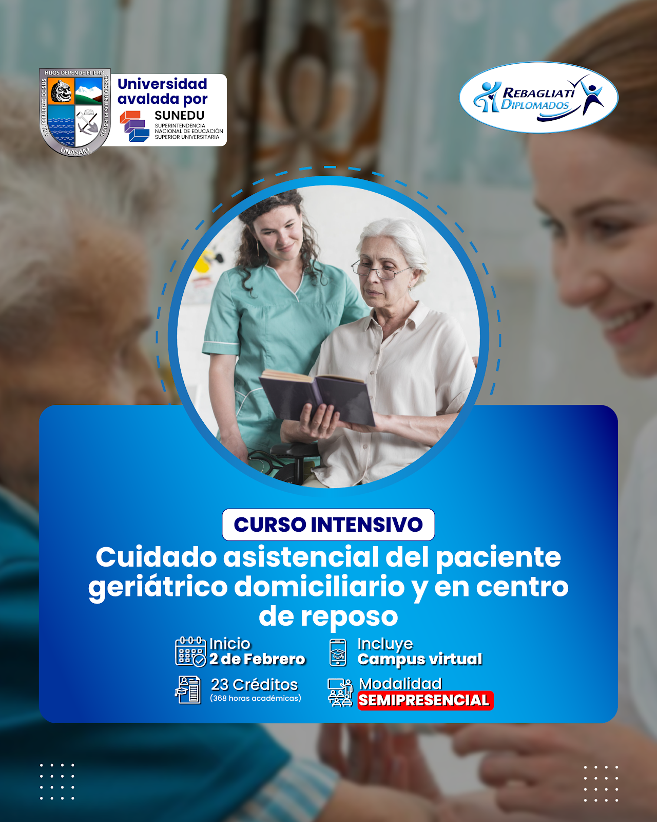 Cuidado asistencial del paciente geriátrico domiciliario y en centro de reposo