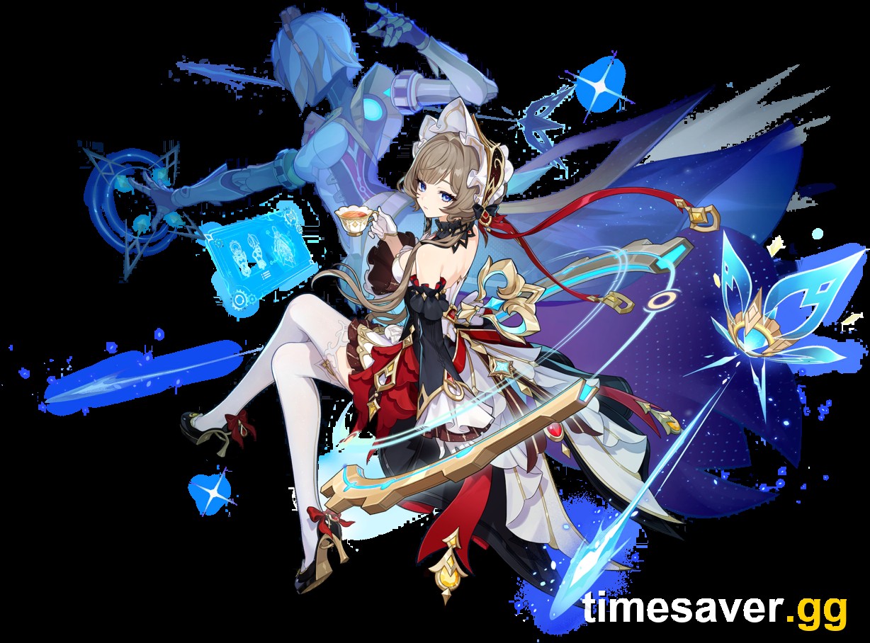 Sandrone in official Genshin Impact splash art, Odette's main Stellar-Conduct carry