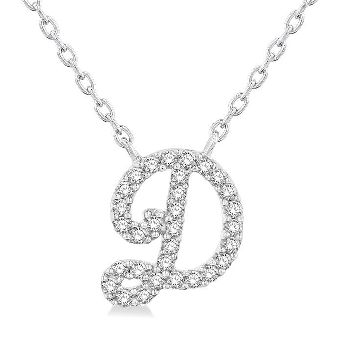 Script 'D' Initial Diamond Pendant