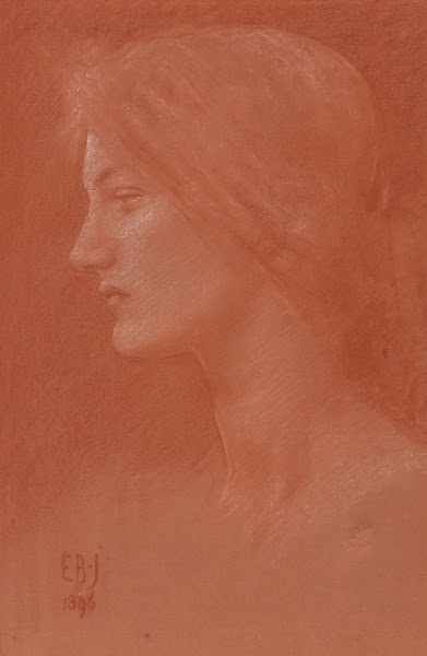 Head of a young girl in profile to the left for a Sea Nymph in Perseus and the S
