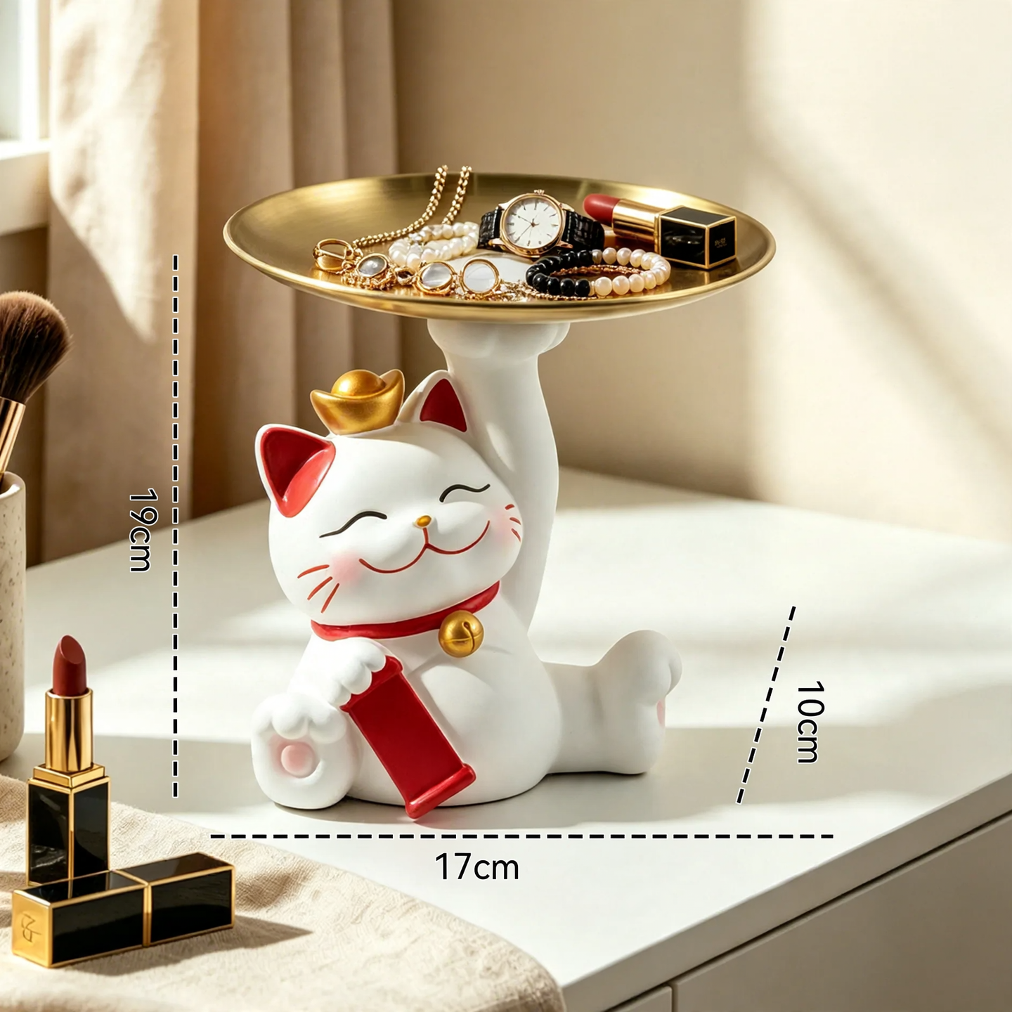 Lucky Cat Jewelry Tray and Key Holder