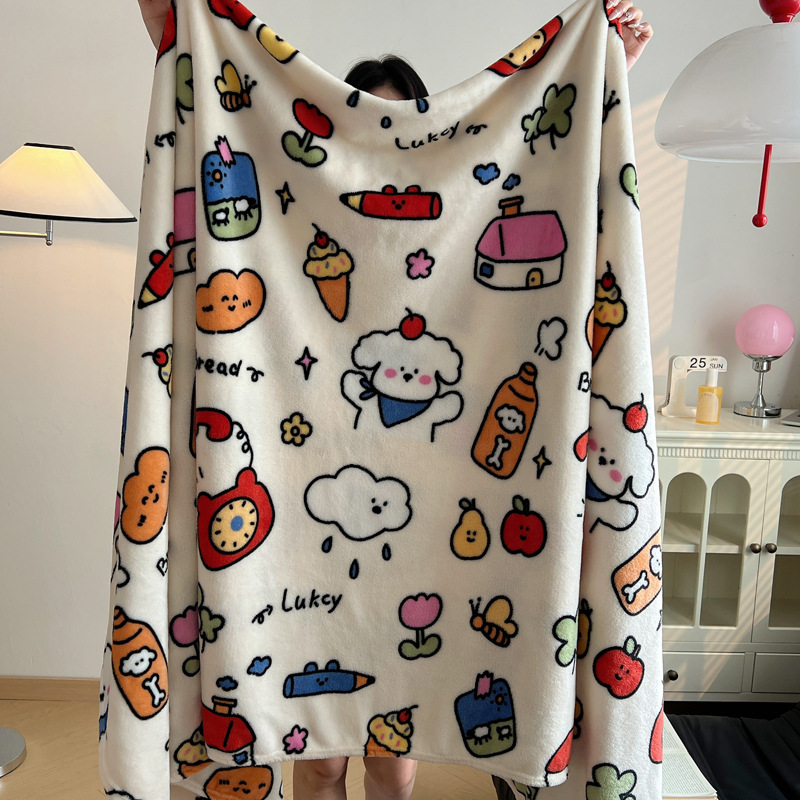 Polyester fleece blanket, reversible, multiple sizes