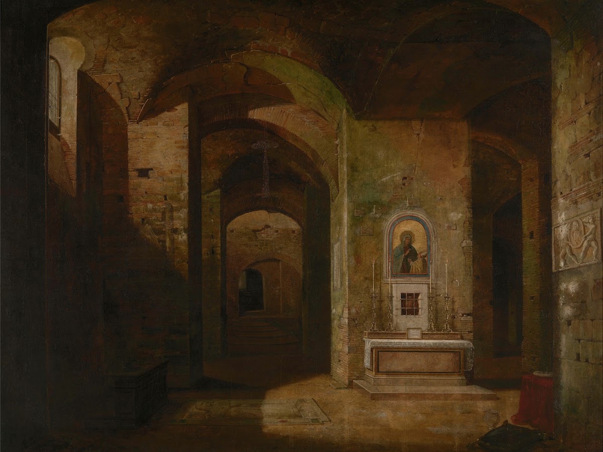 De crypte van de basiliek San Martino ai Monti in Rome