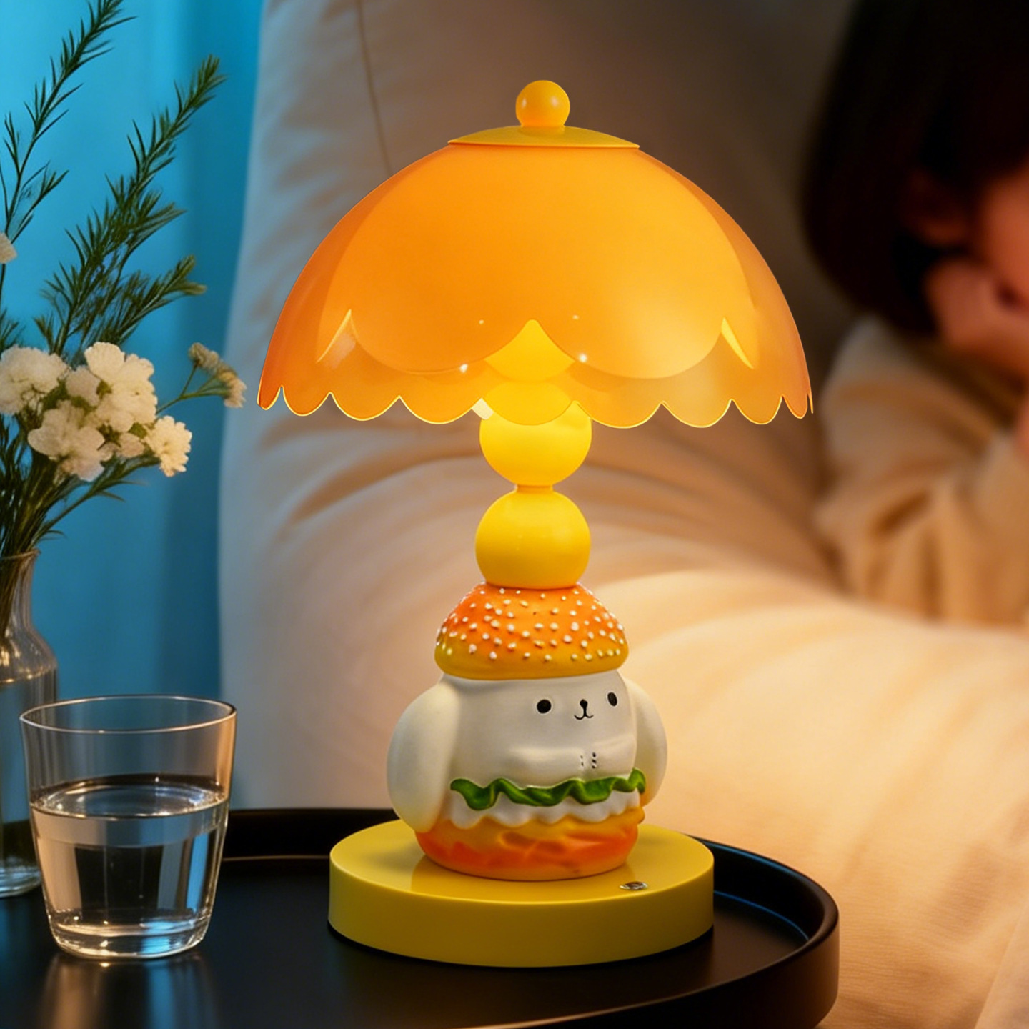 Hamburger Dog Table Lamp with LED Touch Switch