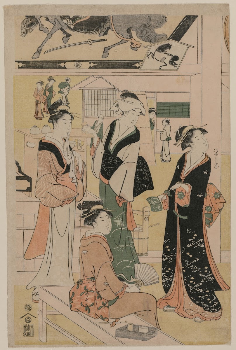 Women Visiting a Tea Stall on the Precincts of a Temple early 1790s