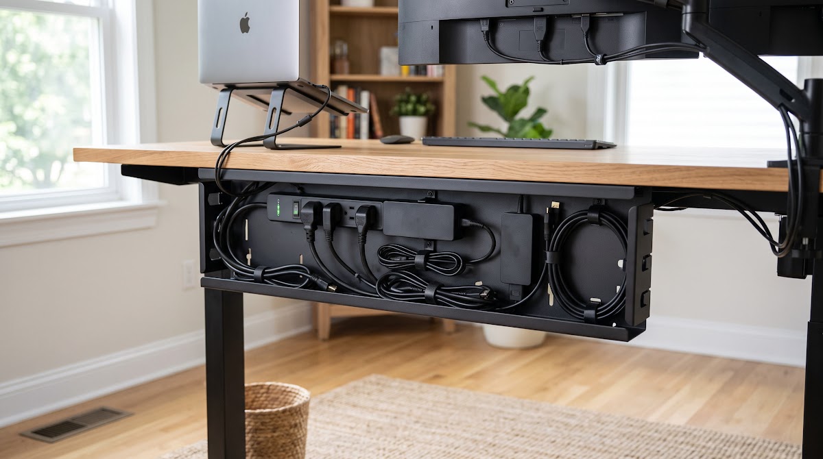 Best Under Desk Cable Trays for Home Offices (2026) - BEST PREMIUM — IN CONTEXT