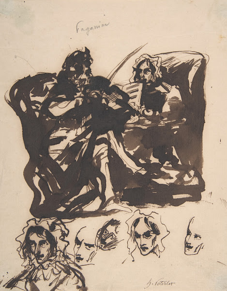 Paganini Playing and Studies of Heads 182035