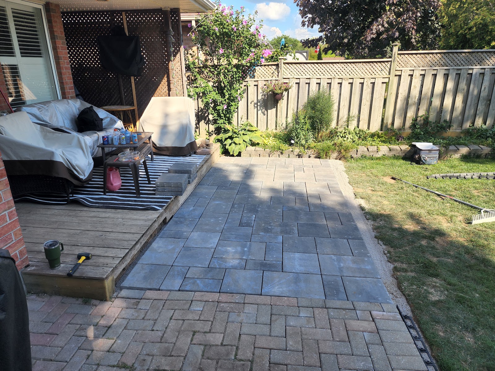 Custom paver stone hardscaping for residential driveway in London, Ontario