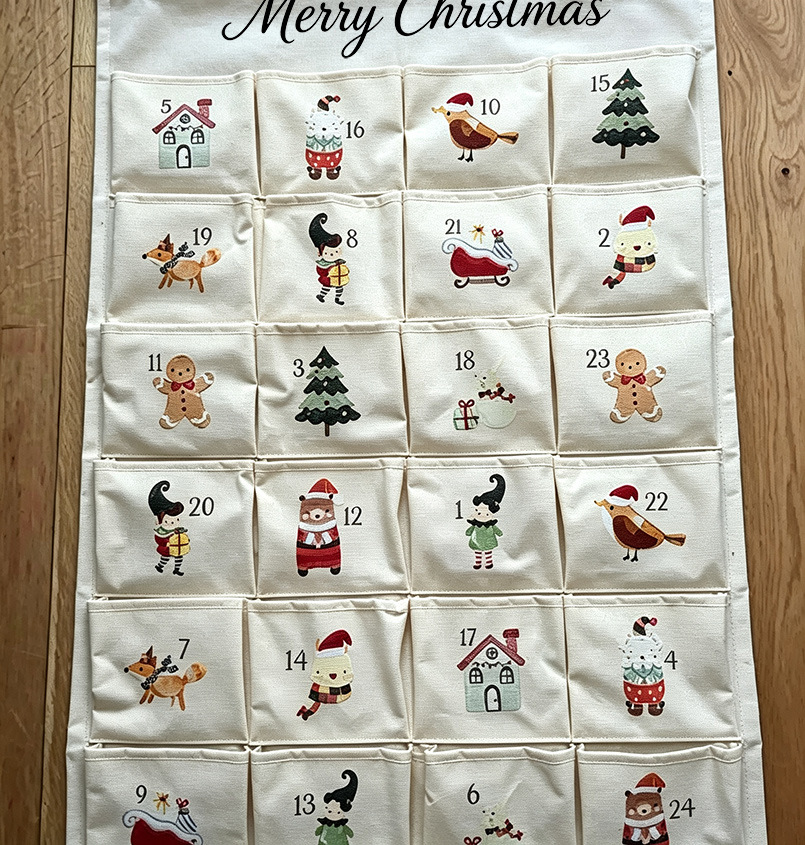Fabric Christmas Advent Calendar to Hang