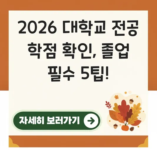 대학교 전공 학점 이수 현황 확인