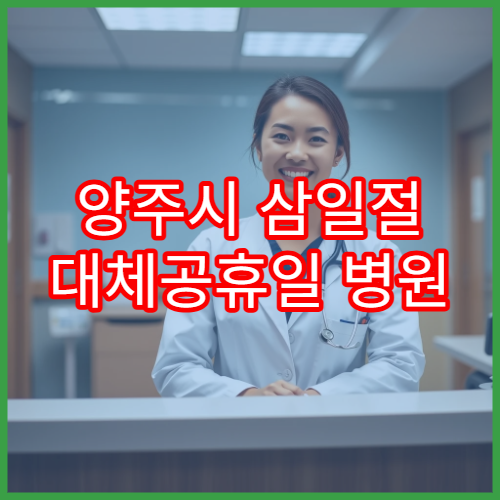 양주시 삼일절 대체공휴일 병원 연휴 진료 설사 상담 가능