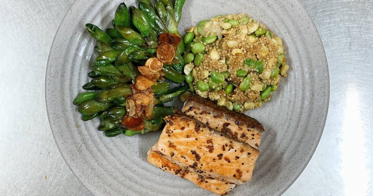 Cá hồi cháy sốt rượu - cam [Eat clean - Lose weight]