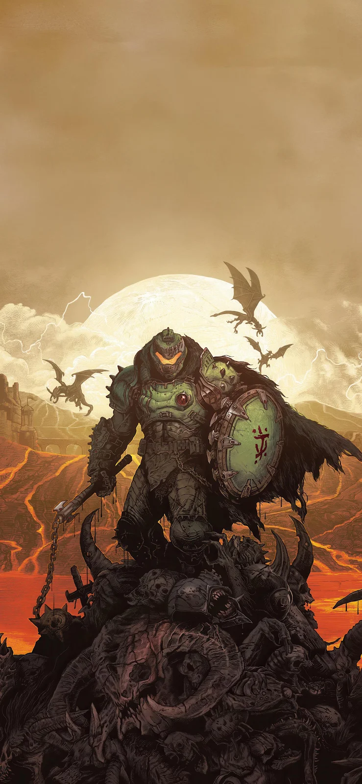Doom Slayer The Dark Ages - Fantasy Digital Art 2K iPhone Wallpaper (1772x3839)