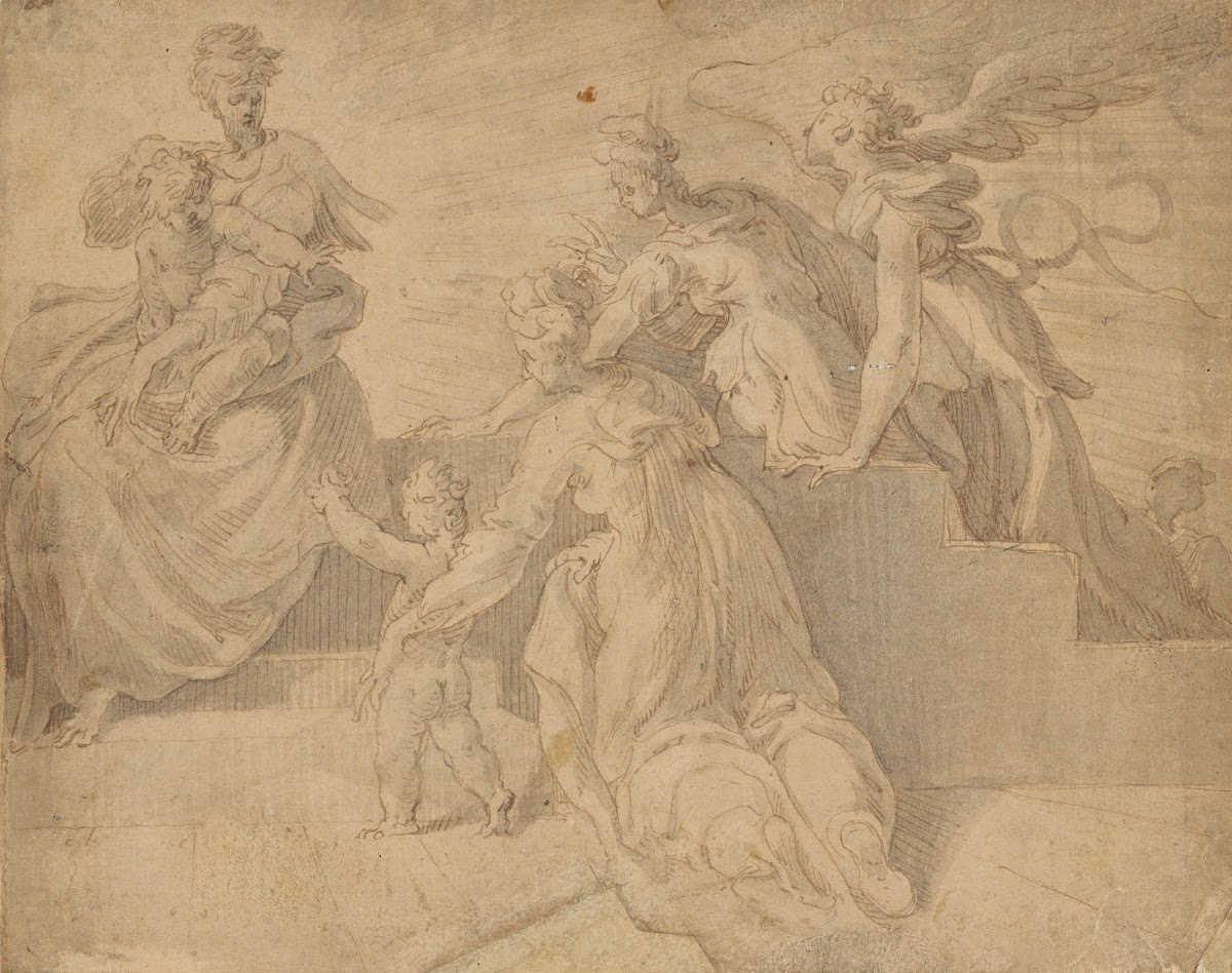 Madonna and Child with the Infant Saint John the Baptist Three Women and an Ange