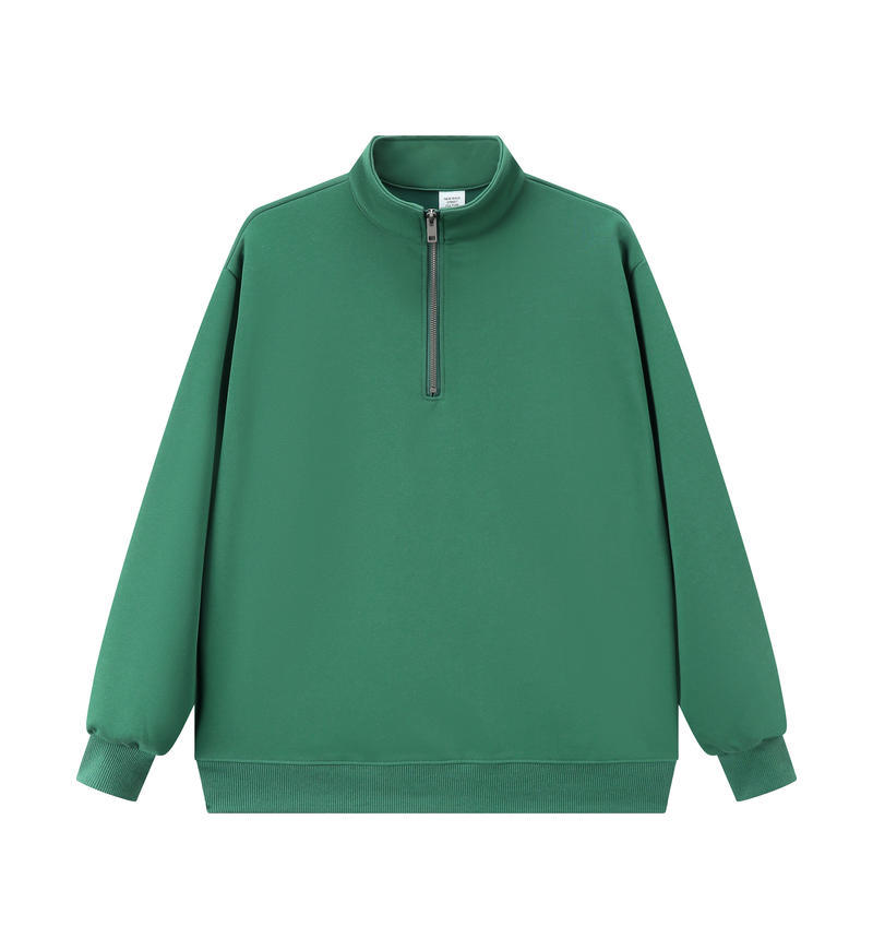 Unisex sweatshirt with stand-up collar and zipper