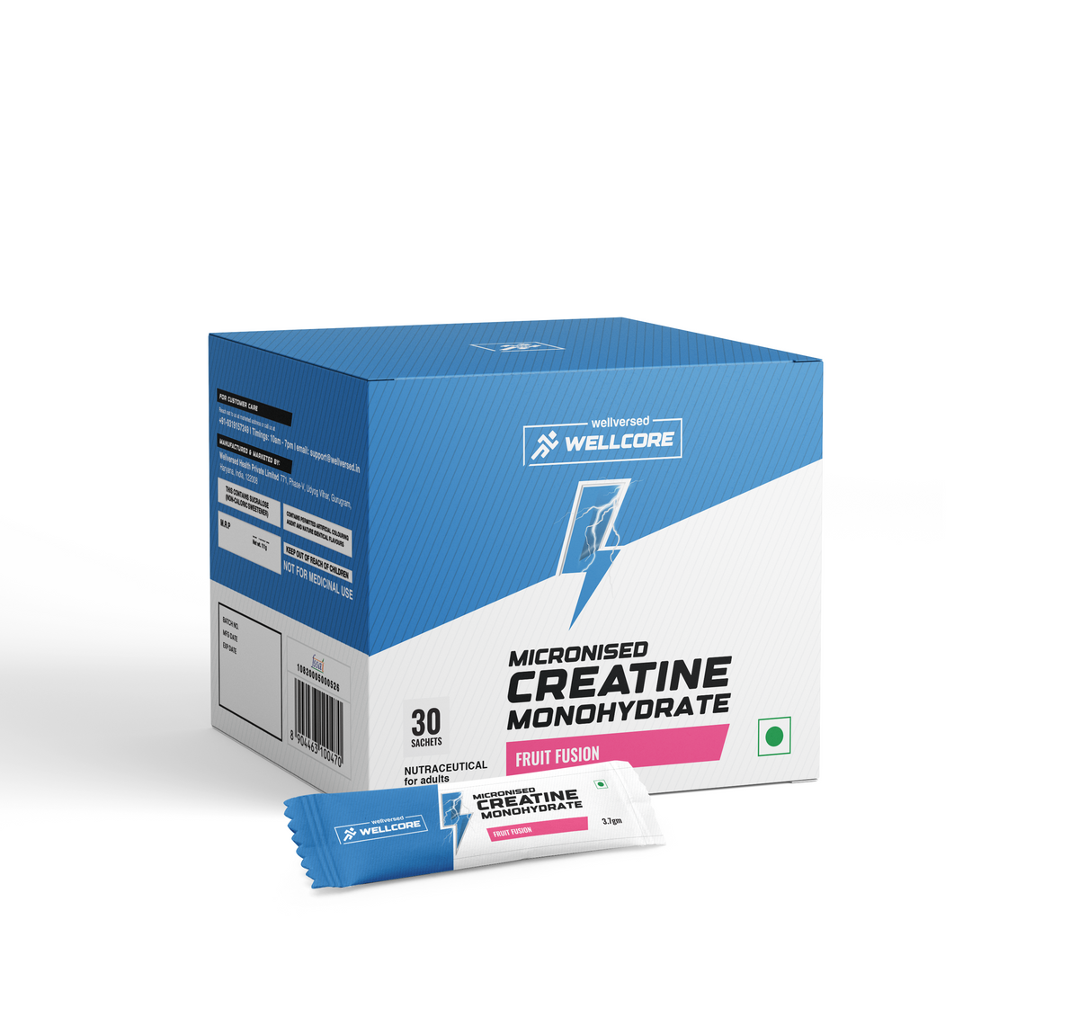 Wellcore Pure Micronised Creatine Monohydrate — Fruit Fusion, 30 Sachets