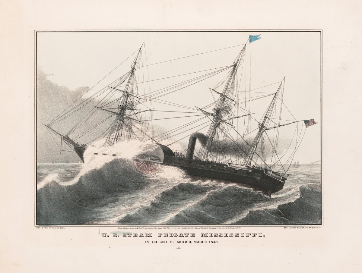 US steam frigate Mississippi in the Gulf of Mexico March 1847 1848