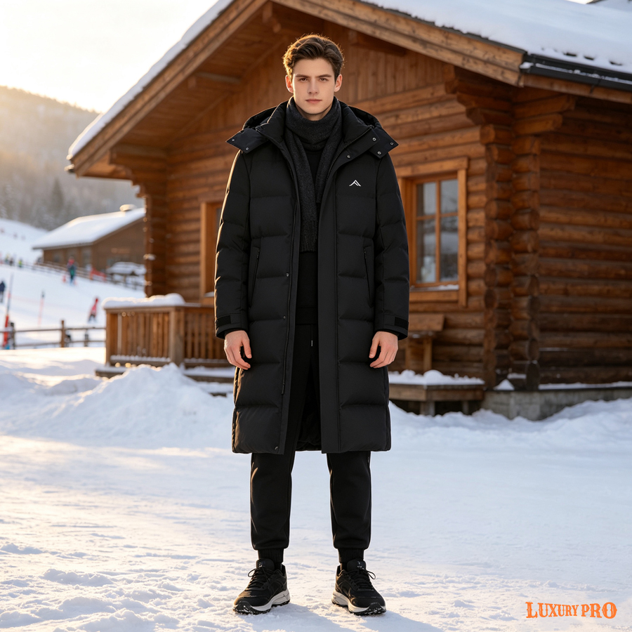 2D Long style down jacket with a hood