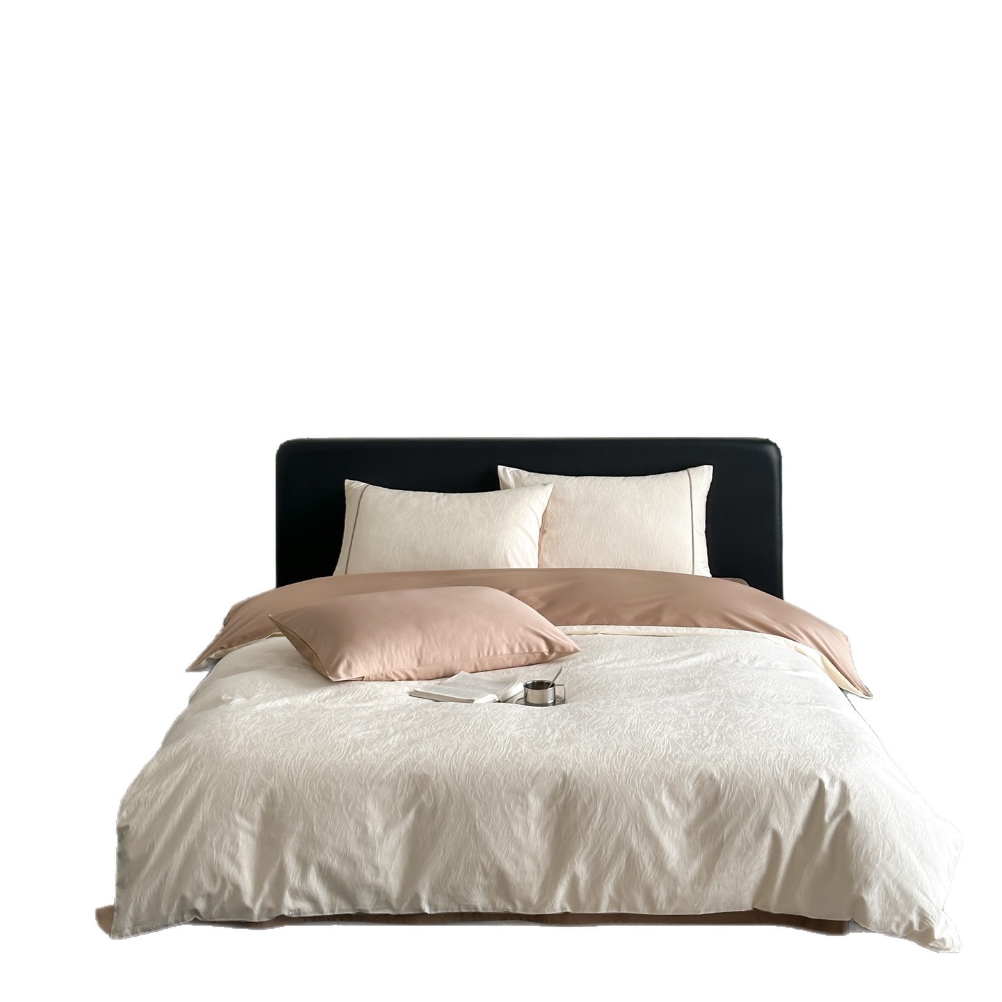 Bedding set made of 100S cotton with relief jacquard