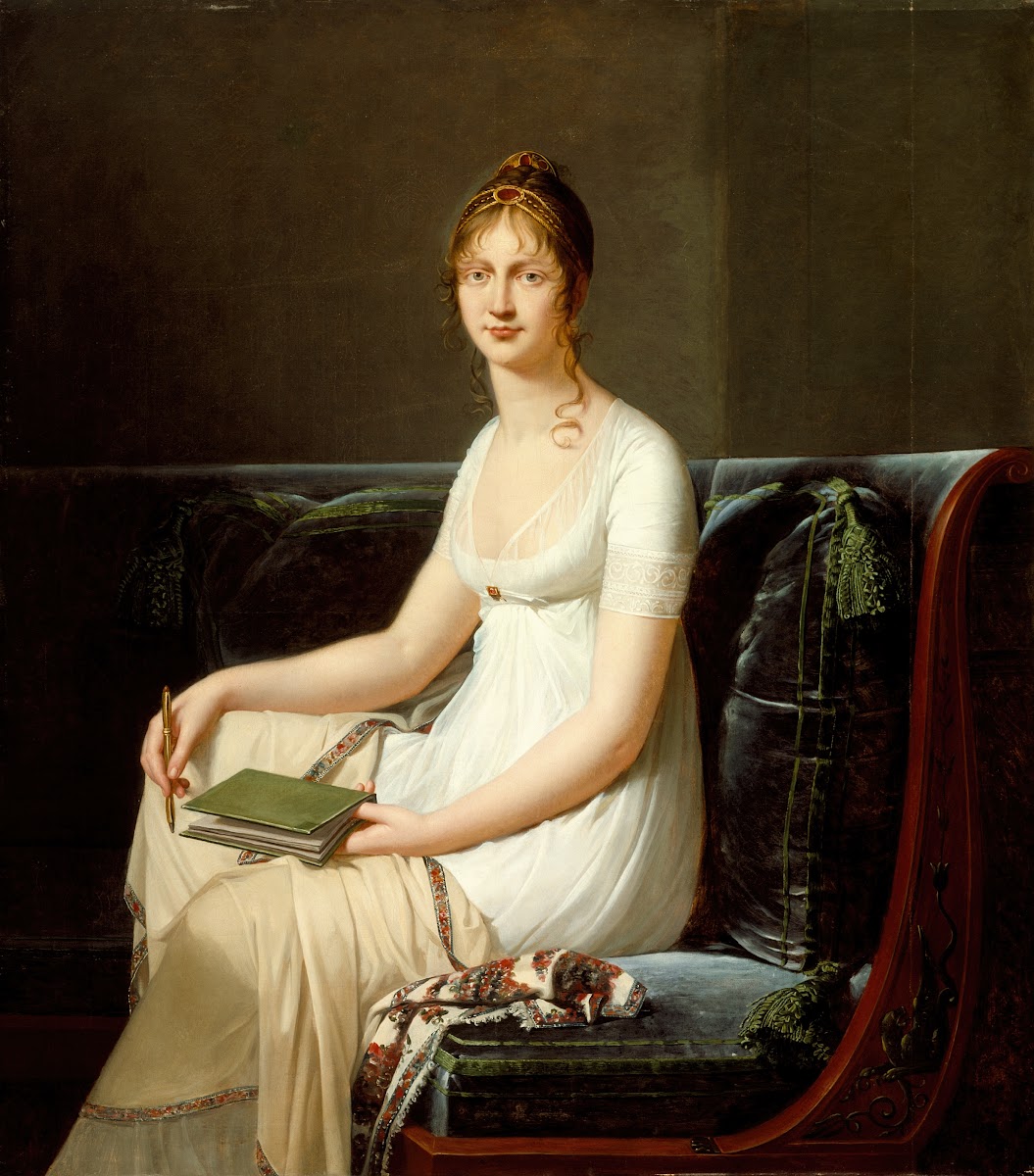 Portrait of a Woman Holding a Pencil and a Drawing Book circa 1808
