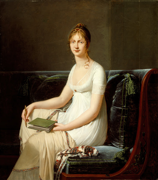 Portrait of a Woman Holding a Pencil and a Drawing Book circa 1808