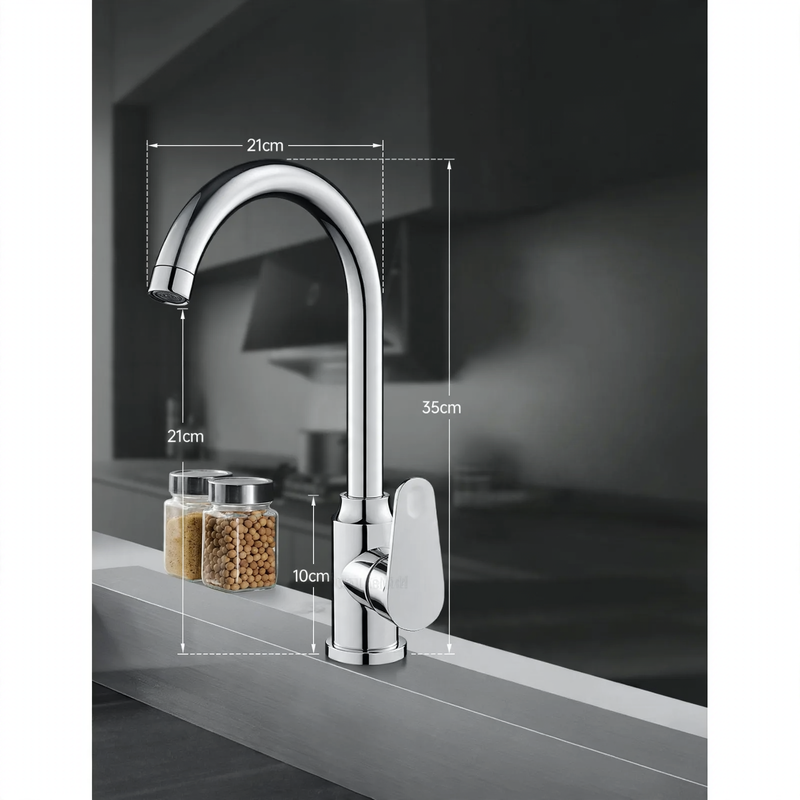 Stainless Steel Kitchen Faucet, swivable, cold and hot water