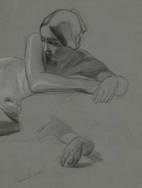 Academic nude of a reclining woman 19th century